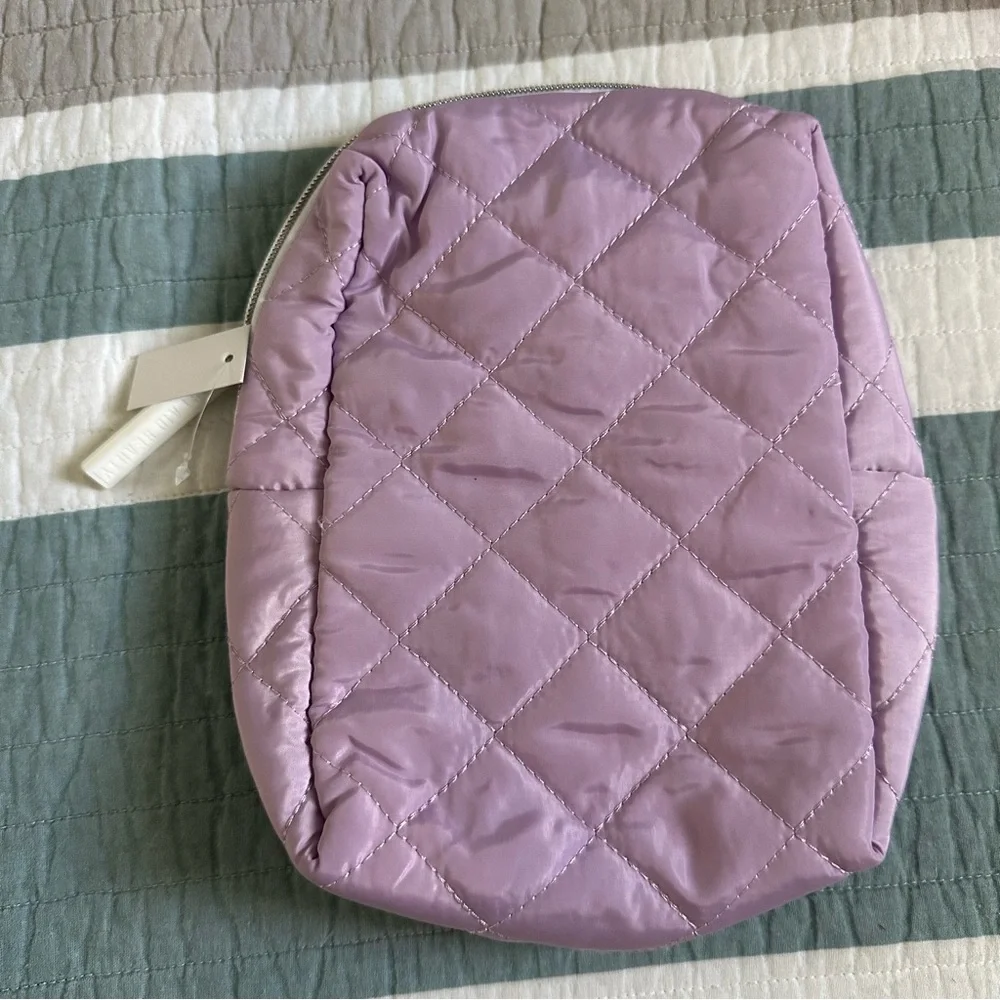 First Aid Beauty Quilted Makeup Travel Bag Purple Lavender
